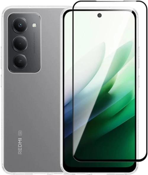 Θήκη & Tempered Glass Xiaomi Redmi 15 5G Vivid Set Gelly Case Σετ Διάφανη Σιλικόνης & Full Face Αντιχαρακτικό Γυαλί Προστασίας Οθόνης - Transparent / Black (VIGELLY484GLASSBK)