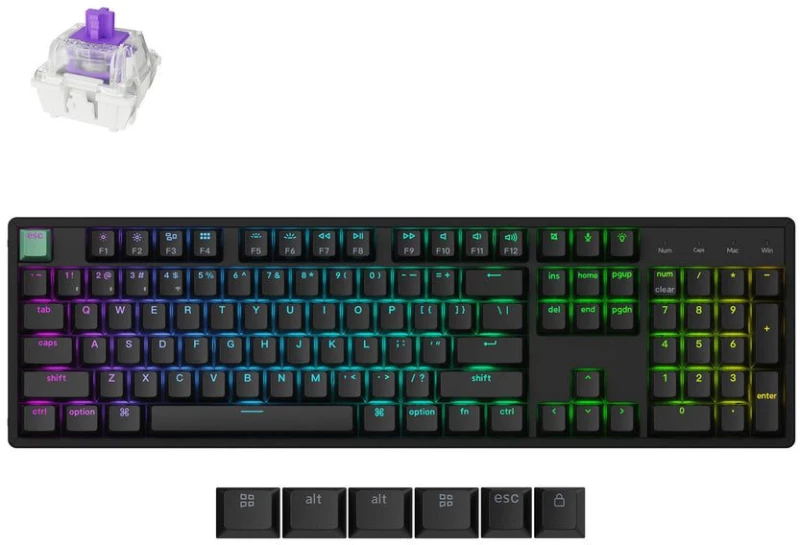 Keychron K10 HE (K10H-J1) Shine-Through Wireless Magnetic Hall Effect RGB Keyboard 100% US Layout