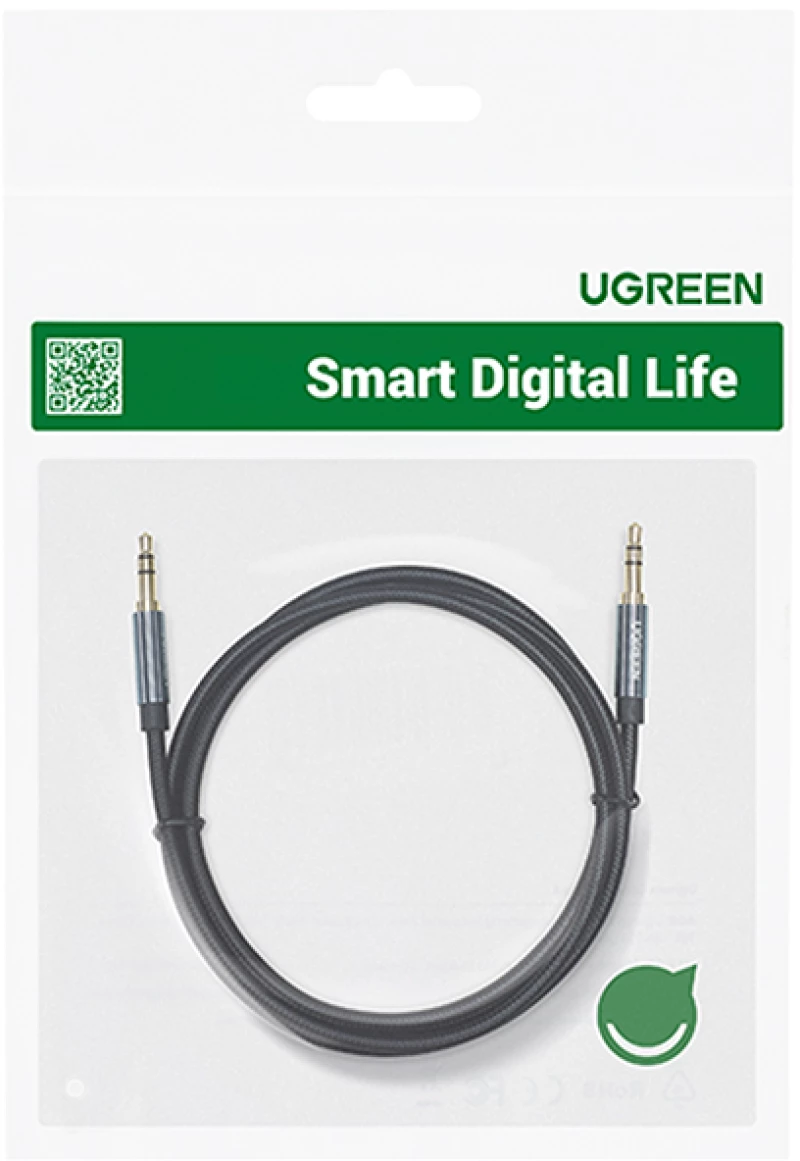 Ugreen angled AUX cable 2 x mini jack 3.5 mm 1m blue (AV112)