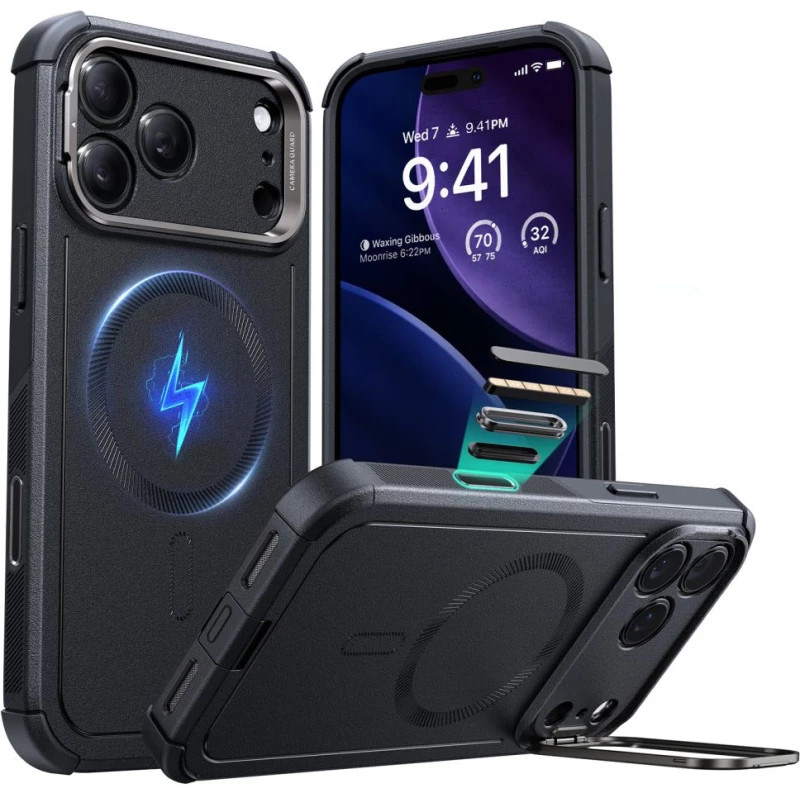 ESR Cyber ??Kickstand MagSafe Case for iPhone 17 Pro - Black