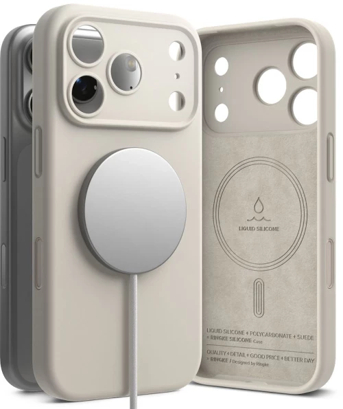 Ringke Silicone Magnetic MagSafe Case for iPhone 17 Pro Max - Beige