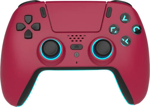 Trade Invaders - Wireless Bluetooth Controller for PS5- LED - Cherry Red / PlayStation 5