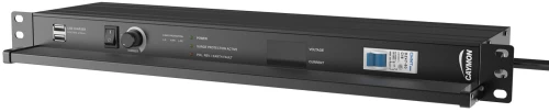 Caymon PSR529G - Πολύπριζο 1U, 9 θέσεων German Schuko στην εσωτερική πλευρά