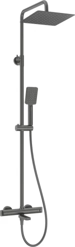 Showerhead with thermostatic bath mixer