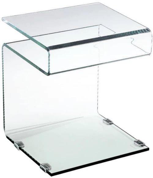 GLASSER Τραπεζάκι Βοηθητικό Διάφανο Γυαλί 12mm