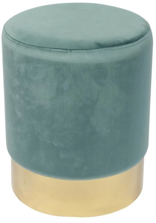 SOL Σκαμπό Βοηθητικό, Χρώμιο Χρυσό, Ύφασμα Velure Απόχρωση Βεραμάν