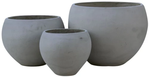 FLOWER POT-5  Set 3 τεμαχίων Cement Grey