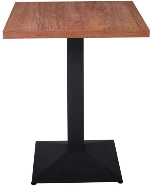 MARCO Τραπέζι Τετράγωνο Επιφάνεια Melamine Καρυδί Βάση Μέταλλο Μαύρο 41x41cm