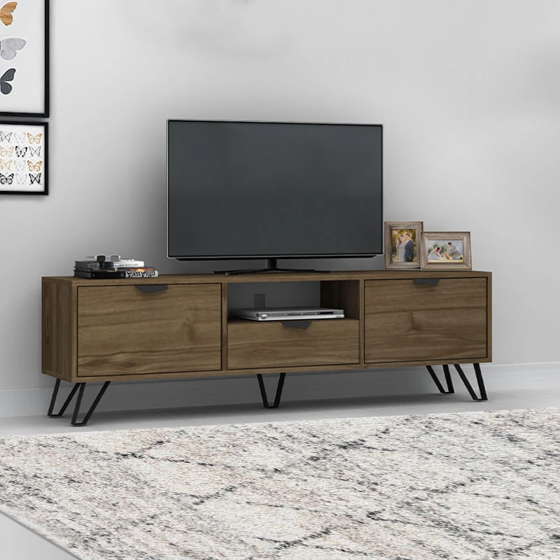 Έπιπλο τηλεόρασης Jasmine Megapap χρώμα καρυδί 170x35x50εκ.