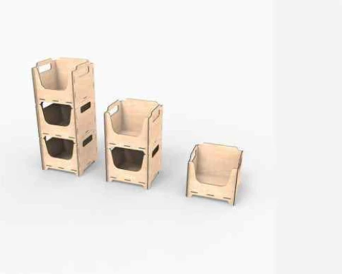 Intra WOODNEST MINI – Ξύλινη Θήκη Οργάνωσης με Λαβές Αποθήκευσης Σπιτίου και Επιχείρησης  48x97x7 cm Box53-00417