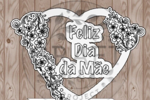 Intra απο ξύλο plywood  Χρώμα wenge 3mm-4mm πάχος - Διακοσμητική πλακέτα "Happy Mother's Day" Δίασταση 20x20 cm INTRAFABR-119069337