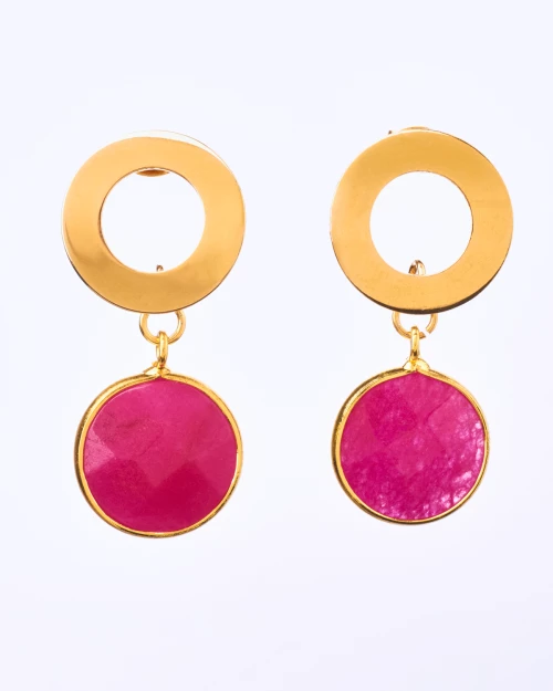 Cherry Rose Round Earrings