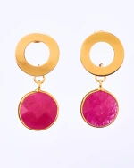Cherry Rose Round Earrings