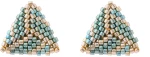 Triangle Miyuki Braided Stud Earrings – Turquoise/Silver - 925 sterling silver rhodium or 24k gold plated (recommended)