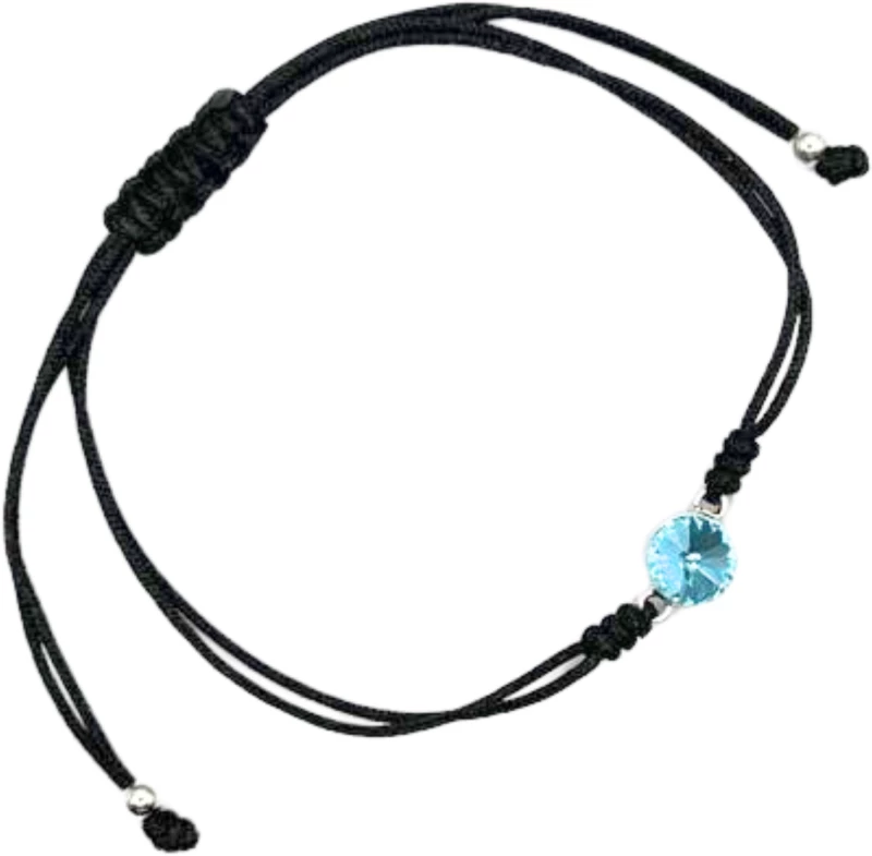 Χειροποίητο Βραχιόλι Ασημένιο Ζιργκόν BSD895-Γαλάζιο