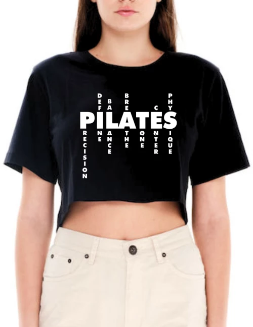 Μπλούζα Crop Pilates WCT533-Μαύρο