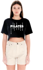 Μπλούζα Crop Pilates WCT533-Μαύρο