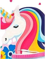 Blue-Pink Unicorn, Σετ Μαγιό και Καπέλο UPF50+ Queen Mother