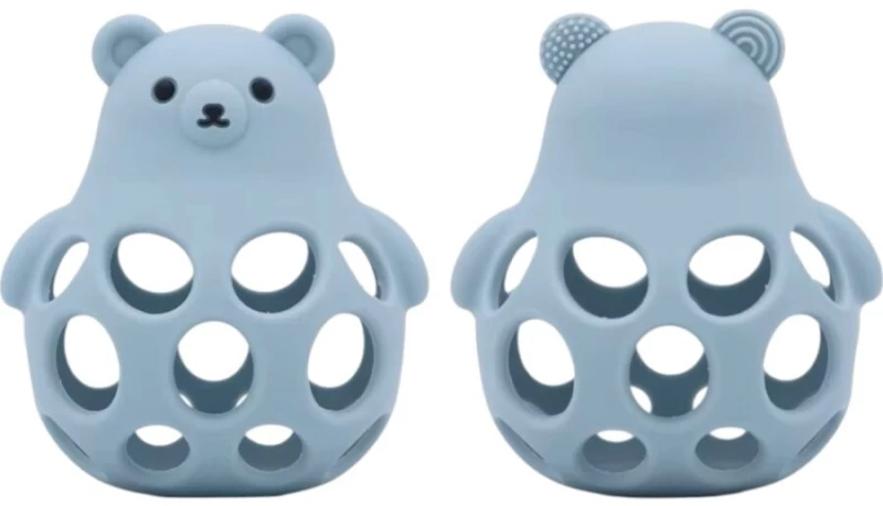 Blue, Teddy bear, μασητικό οδοντοφυΐας 6 + μηνών, Queen Mother, (10,5x7,5εκ)
