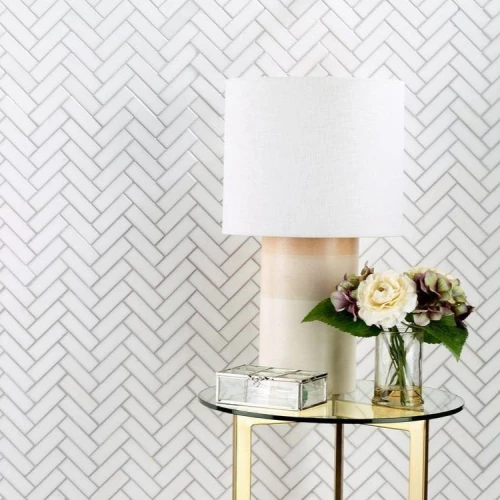 Ivy Space 23.6x29.3cm Πλακάκι Herringbone Thassos Ανάγλυφο