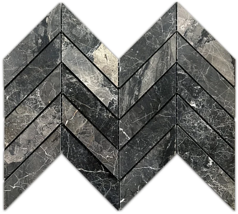 Ivy Space 23x30.5cm Πλακάκι Chevron Black Argo Γυαλιστερό