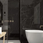 Ivy Space Πλακάκι Μαρμάρου Nero Marquina 30.5x30.5x1 cm, Ματ