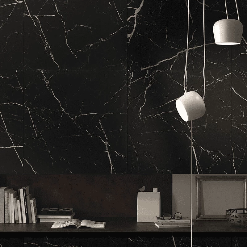 Ivy Space Πλακάκι Μαρμάρου Nero Marquina 30.5x30.5x1 cm, Ματ