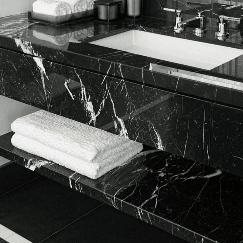 Ivy Space Πλακάκι Μαρμάρου Nero Marquina 30.5x30.5x1 cm, Ματ