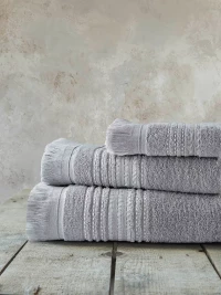 Πετσέτα Allora Gray Γκρι Μπάνιου 70x140