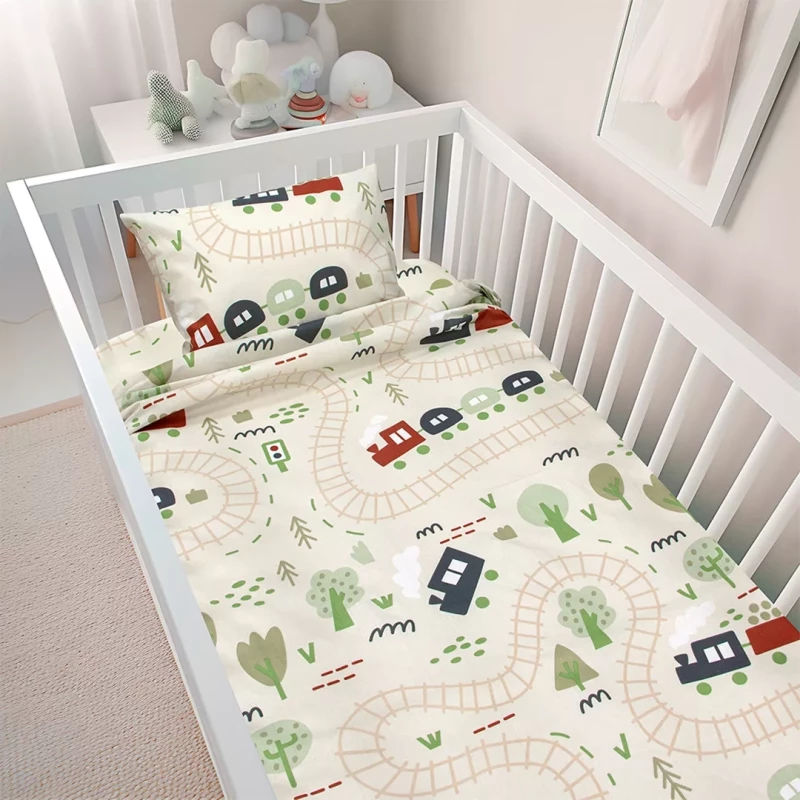 LINO BEBE ΣΕΤ ΣΕΝΤΟΝΙΑ FOREST EXPRESS GREEN 120X180 Green Κούνιας
