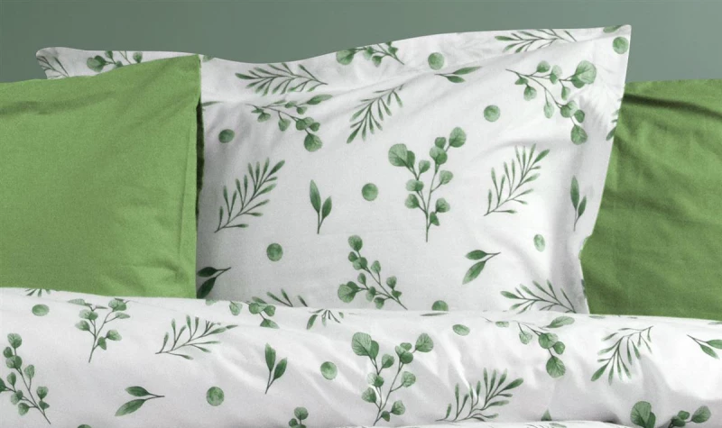 Μαξιλαροθήκη Εμπριμέ Μυρτώ 351 50X70 Green 100% Cotton Flannel - -