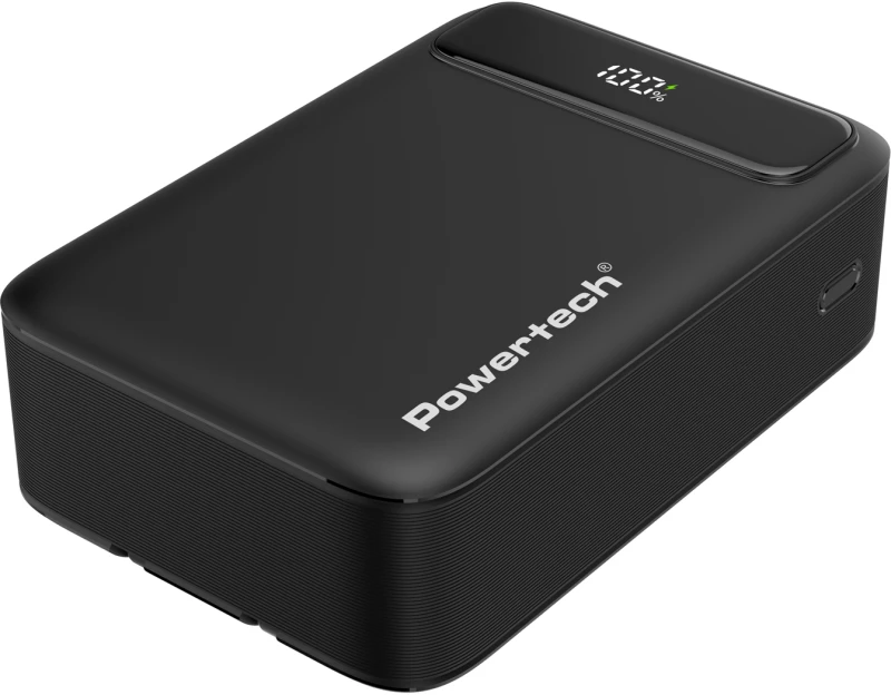 POWERTECH power bank PT-1504 με καλώδια & οθόνη, 20000mah, 22.5W, μαύρο