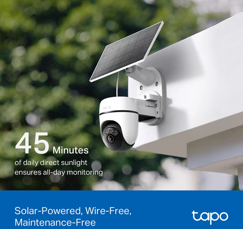TP-LINK smart ηλιακή κάμερα Tapo C610 KIT, 2K/3MP, WiFi, PTZ, SD, IP65, EU/1.0