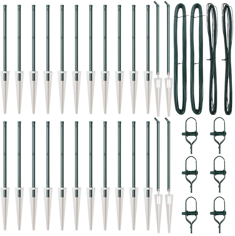 vidaXL Στύλος Περιφράξεων Άλλο 26 pcs Γκρι 3,2 x 3,2 x 100 εκ Ατσάλι