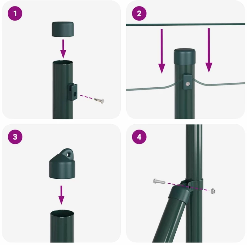 vidaXL Στύλος Περιφράξεων Άλλο 26 pcs Γκρι 3,2 x 3,2 x 100 εκ Ατσάλι