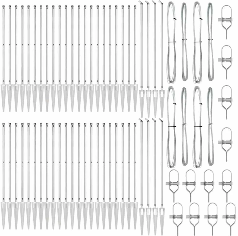 vidaXL Στύλος Περιφράξεων Άλλο 52 pcs Γκρι 3,2 x 3,2 x 140 εκ Ατσάλι