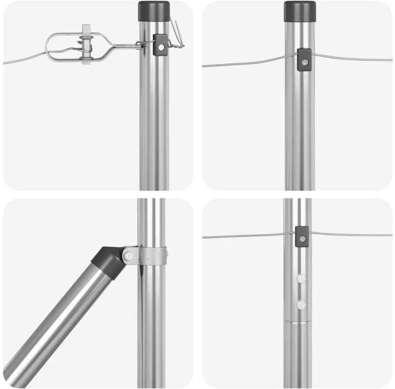 vidaXL Στύλος Περιφράξεων Άλλο 52 pcs Γκρι 3,2 x 3,2 x 140 εκ Ατσάλι