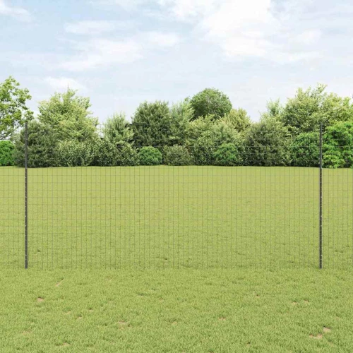 vidaXL Τείχος και Πόστ Γκρι 1,5 x 10 m Ατσάλι