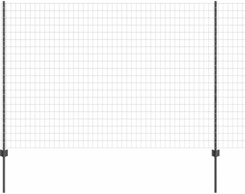 vidaXL Τείχος και Πόστ Γκρι 1,5 x 10 m Ατσάλι