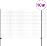 vidaXL Τείχος και Πόστ Γκρι 1,5 x 10 m Ατσάλι