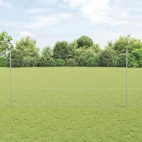 vidaXL Τείχος και Πόστ Ασημί 1,5 x 10 m Ατσάλι