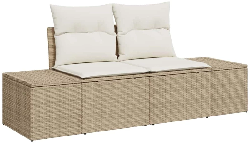 vidaXL Σετ Καναπέ Κήπου 8 pcs Μπεζ και Κρέμα συνθετικό ρατάν