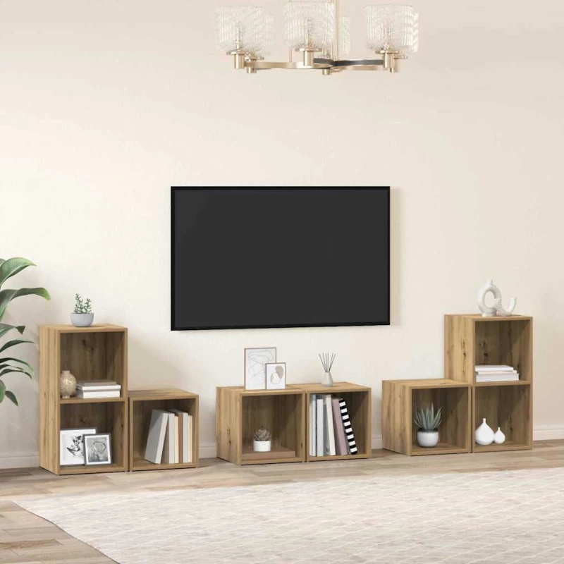 vidaXL Σετ επίπλου τηλεόρασης 6 pcs Artisan Oak Επεξεργασμένο ξύλο