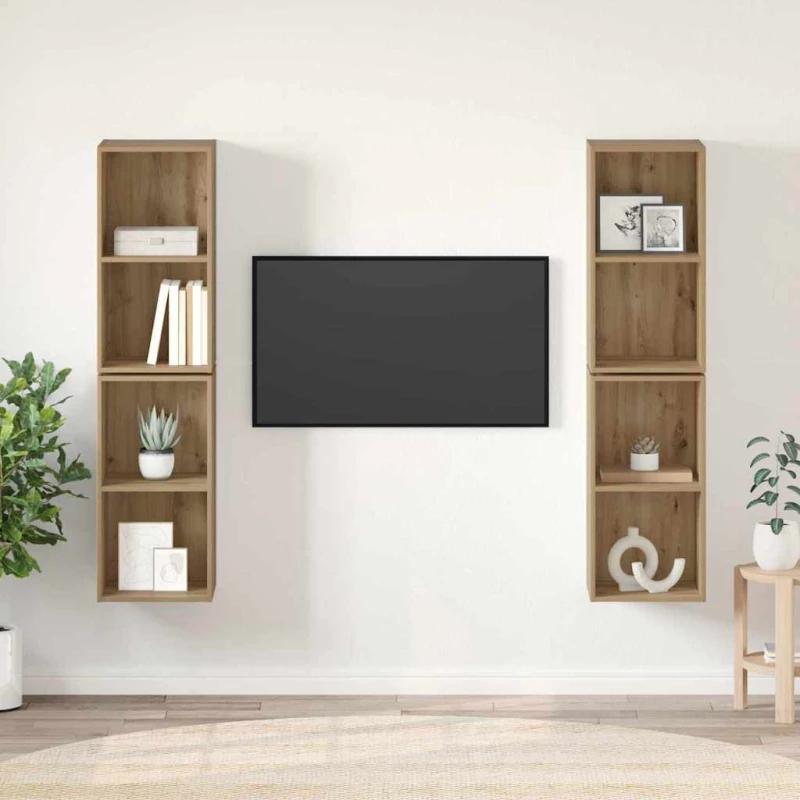 vidaXL Σετ επίπλου τηλεόρασης 4 pcs Artisan Oak 37 x 37 x 72 εκ
