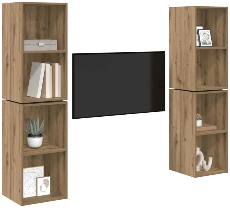 vidaXL Σετ επίπλου τηλεόρασης 4 pcs Artisan Oak 37 x 37 x 72 εκ
