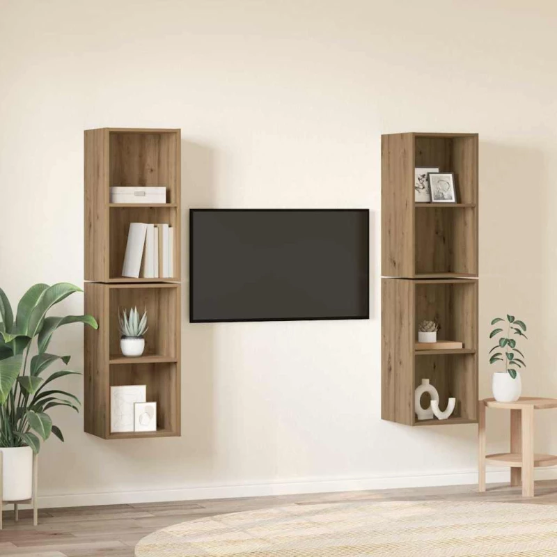 vidaXL Σετ επίπλου τηλεόρασης 4 pcs Artisan Oak 37 x 37 x 72 εκ