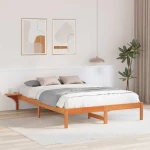 vidaXL Σκελετός Κρεβατιού Κερωτό καφέ 150 x 200 cm