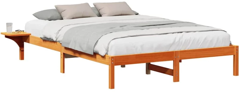 vidaXL Σκελετός Κρεβατιού Κερωτό καφέ 150 x 200 cm