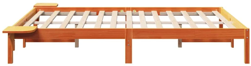 vidaXL Σκελετός Κρεβατιού Κερωτό καφέ 150 x 200 cm