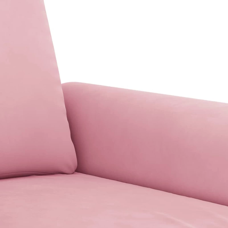 vidaXL Σαλόνι Σετ 3 Τεμαχίων Ροζ από Βελούδο με Μαξιλάρια